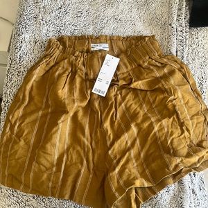 mustard yellow striped shorts size small URBAN OUTFITTERS